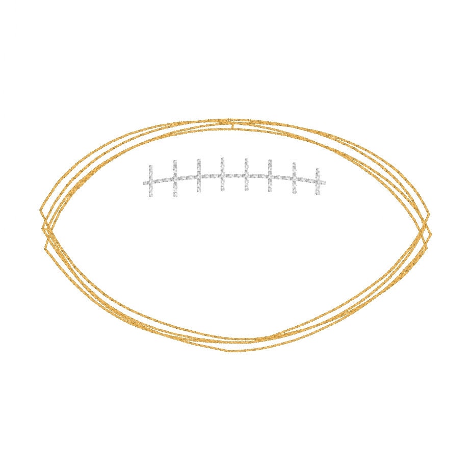 Football Doodle Machine Embroidery Design, Quick Stitch Football Scribble Machine Embroidery Design, Fall Doodle Embroidery