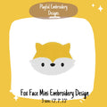 Fox Face Mini Embroidery Design, Woodland Fox Machine Embroidery Design