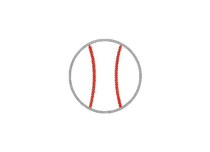 Baseball Embroidery Design, Quick Stitch Baseball Embroidery Design, Satin Stitch Baseball Design