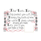 Tooth Fairy Pillow Embroidery Design, 5x7, Vintage Inspired Tooth Fairy Pillow Front, Machine Embroidery Design