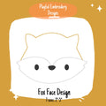 Fox Face Bean Stitch Outline Embroidery Design, Woodland Fox Machine Embroidery Design