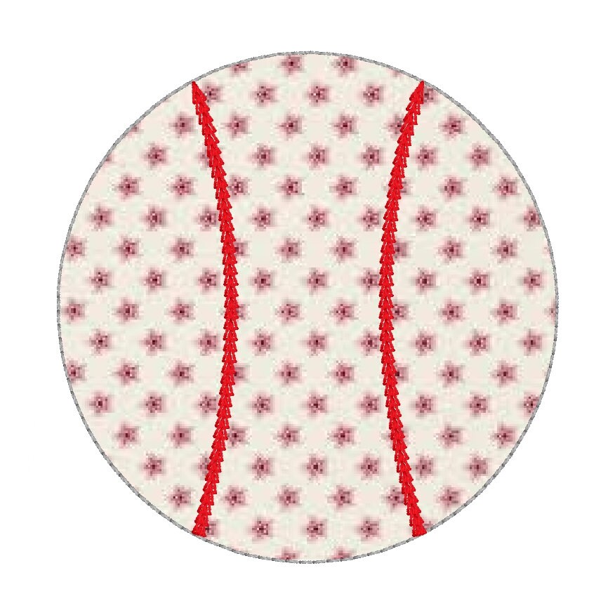 Baseball Bean Stitch Applique Design, Quick Stitch Baseball Embroidery Design, Bean Stitch Baseball Design