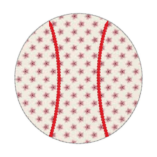 Baseball Bean Stitch Applique Design, Quick Stitch Baseball Embroidery Design, Bean Stitch Baseball Design