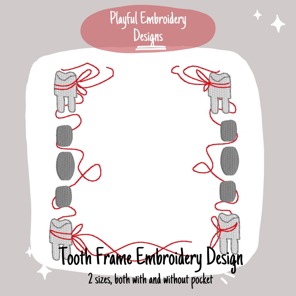 Tooth Fairy Frame Embroidery Design, Tooth Fairy Pillow Embroidery Design, 4x4, 5x7