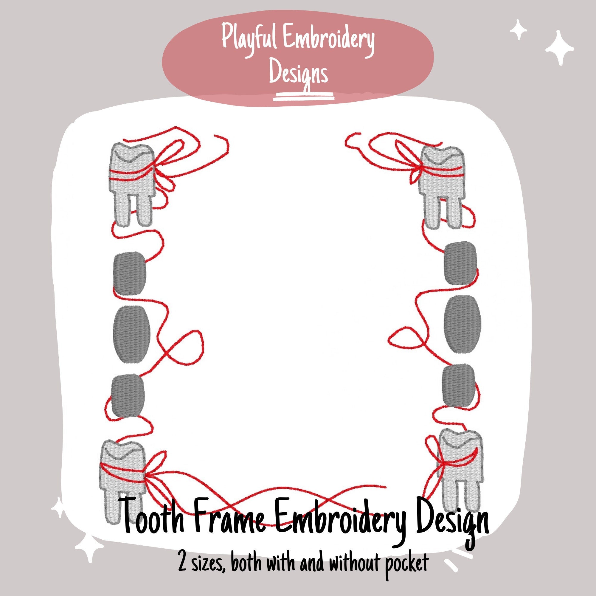 Tooth Fairy Frame Embroidery Design, Tooth Fairy Pillow Embroidery Design, 4x4, 5x7