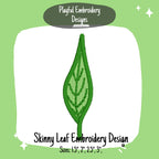 Skinny Leaf Machine Embroidery Design, Fall Leaves Embroidery Design