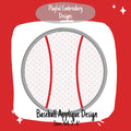 Baseball Satin Stitch Applique Design, Quick Stitch Baseball Embroidery Design, Satin Stitch Baseball Design
