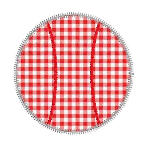 Baseball Applique Design, Baseball Zig Zag Stitch Applique Design, Quick Stitch Baseball Embroidery Design, Zig Zag Stitch Baseball Design