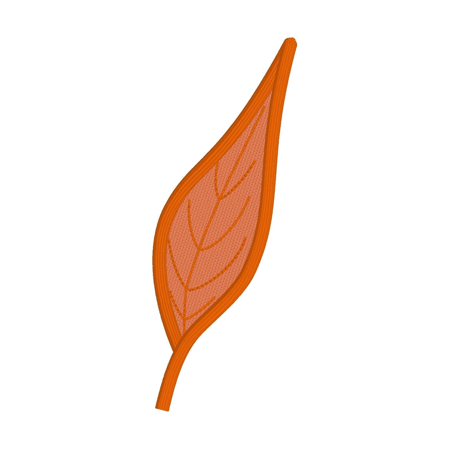 Large Skinny Leaf Machine Embroidery Design, Fall Leaves Embroidery Design