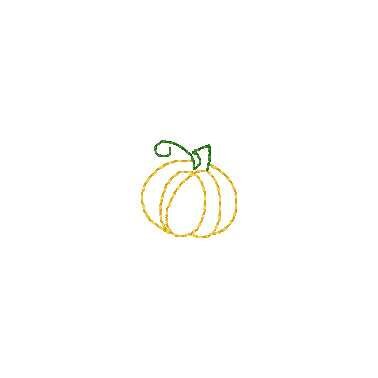 Pumpkin Bean Stitch Mini Machine Embroidery Design, Bean Stitch Pumpkin Design, Quick Stitch Pumpkin Embroidery Design