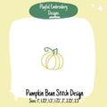 Pumpkin Bean Stitch Mini Machine Embroidery Design, Bean Stitch Pumpkin Design, Quick Stitch Pumpkin Embroidery Design