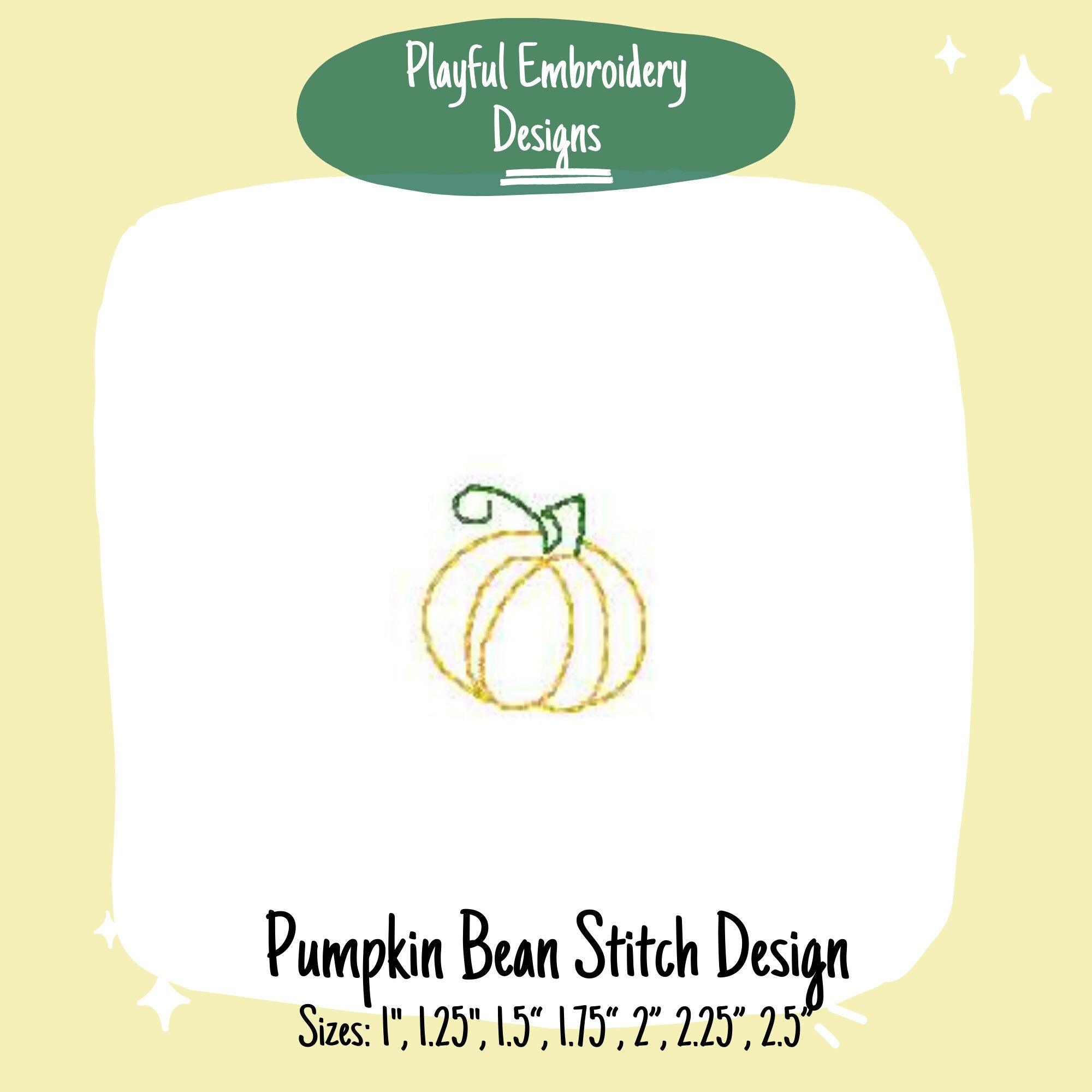 Pumpkin Bean Stitch Mini Machine Embroidery Design, Bean Stitch Pumpkin Design, Quick Stitch Pumpkin Embroidery Design