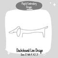 One line dachshund line machine embroidery design, Dachshund Embroidery Design, Quick stitch Dog Embroidery Design