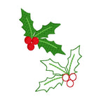Tiny Holly Machine Embroidery Design, Mini Holly Embroidery Design, Tiny Christmas Designs for small embroidery, Bean Stitch Holly Design
