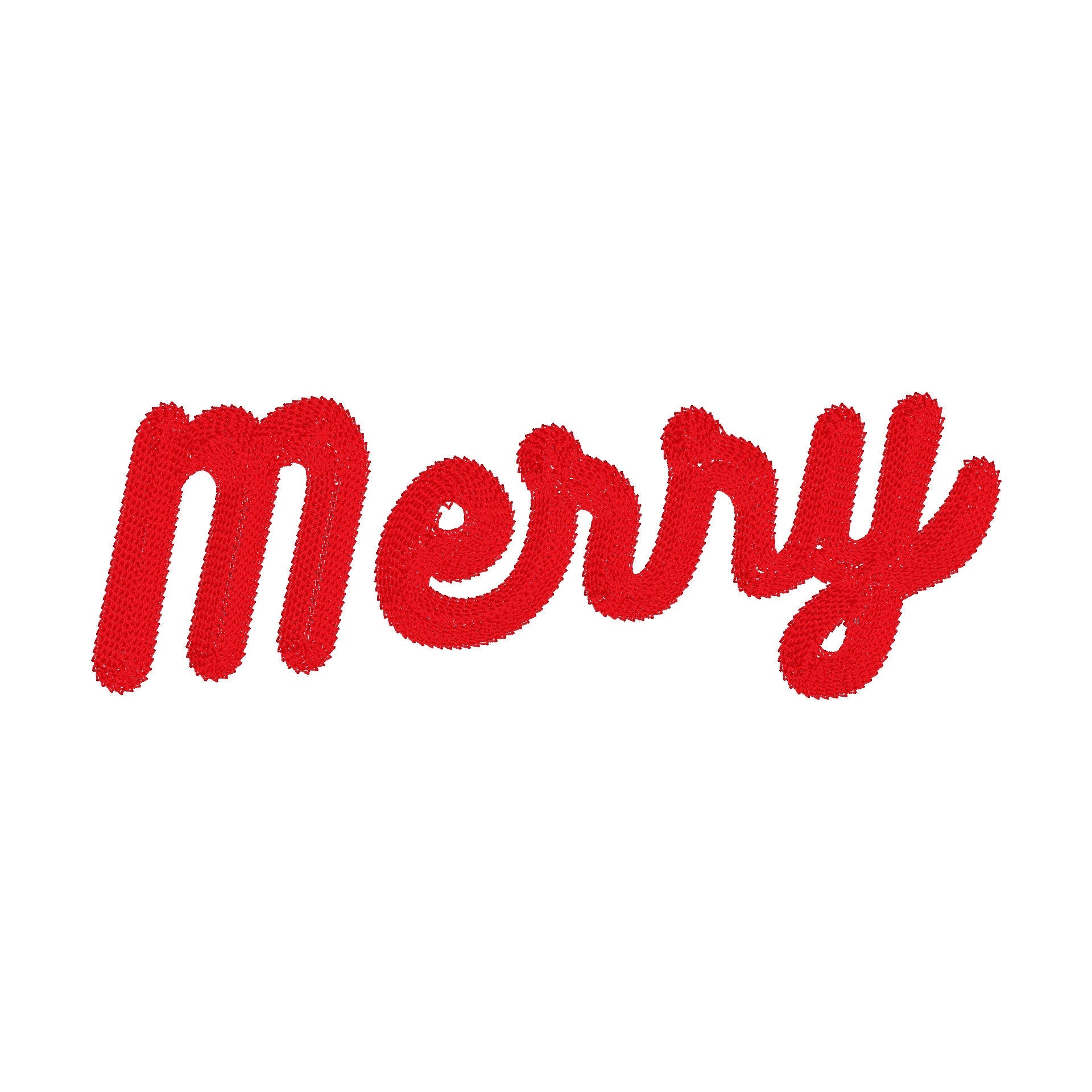 Merry Machine Embroidery Design, Merry Chain Stitch Fill Machine Embroidery Design, 4 sizes: 5", 6", 7", 8", Chain Stitch Design