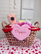 In The Hoop Scalloped Heart Banner Machine Embroidery Design, ITH Scalloped Heart Banner Design, ITH Valentine Banner