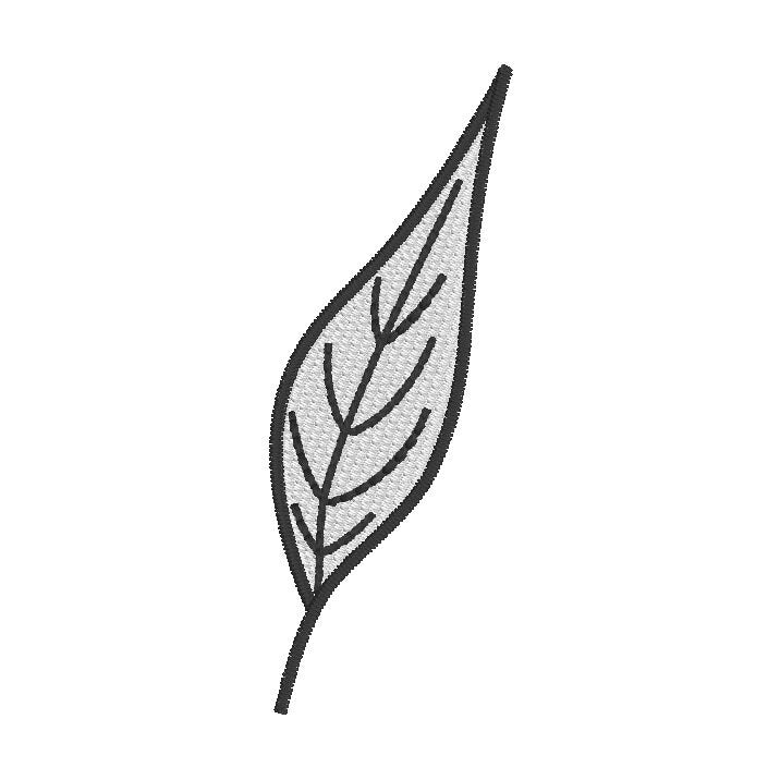 Skinny Leaf Machine Embroidery Design with a lower thread count, Fall Leaves Embroidery Design