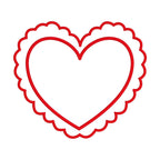 In The Hoop Scalloped Heart Coaster Machine Embroidery Design, ITH Scalloped Heart Napkin Design, ITH Valentine Napkin