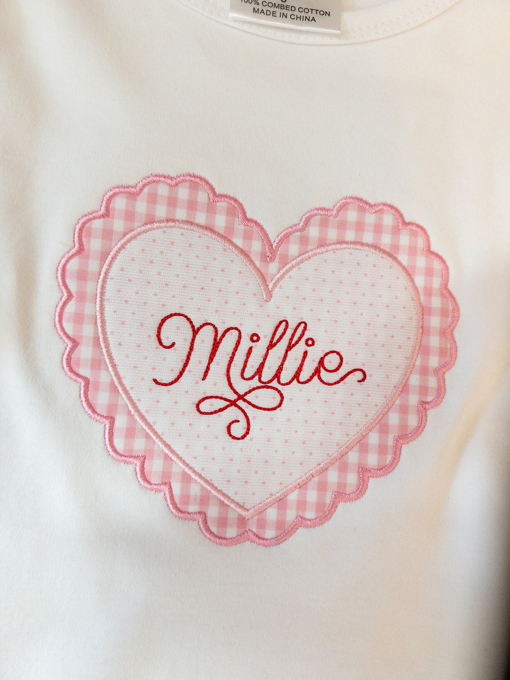 Scalloped Heart Satin Stitch Applique Design, Valentine's Applique Machine Embroidery Design