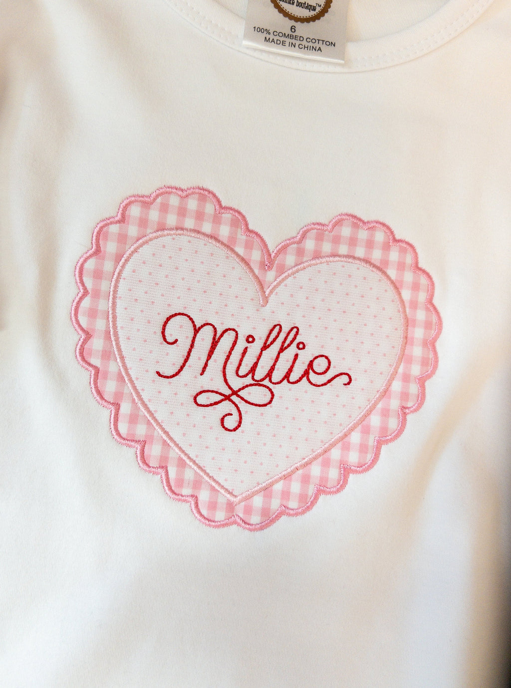 Scalloped Heart Satin Stitch Applique Design, Valentine's Applique Machine Embroidery Design