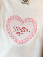 Scalloped Heart Satin Stitch Applique Design, Valentine's Applique Machine Embroidery Design
