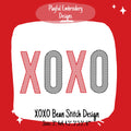 XOXO Machine Embroidery Design, Graphic XOXO sketch fill machine embroidery design