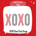 XOXO Machine Embroidery Design, Graphic XOXO sketch fill machine embroidery design