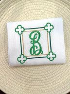 Shamrock Monogram Frame Machine Embroidery Design, St. Patrick's Day Frame, Irish Monogram Frame Design