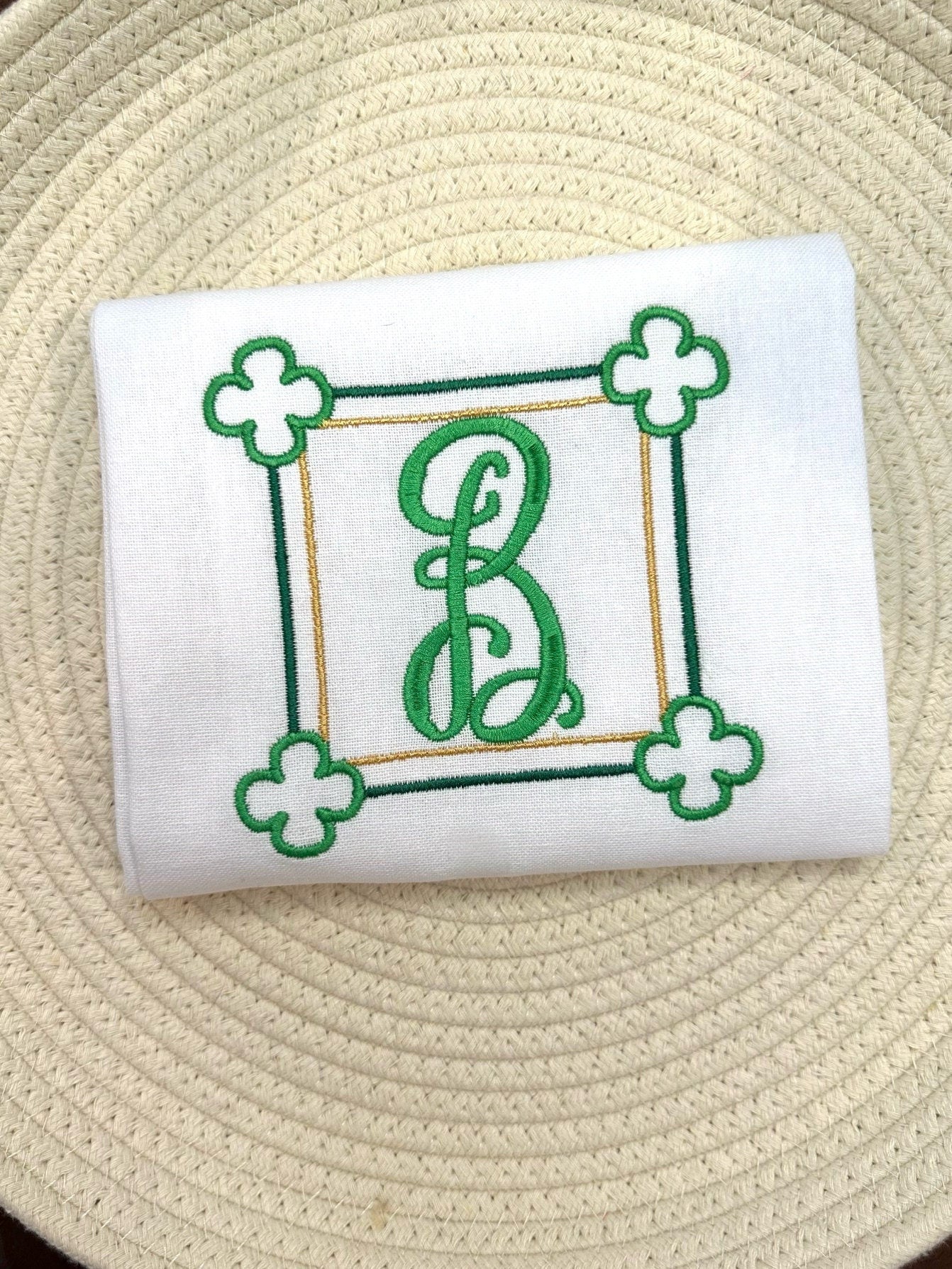 Shamrock Monogram Frame Machine Embroidery Design, St. Patrick's Day Frame, Irish Monogram Frame Design