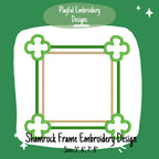 Shamrock Monogram Frame Machine Embroidery Design, St. Patrick's Day Frame, Irish Monogram Frame Design
