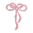 Vintage Inspired Bow Machine Embroidery Design, Satin Stitch Bow Embroidery Design, Side Bow Embroidery Design