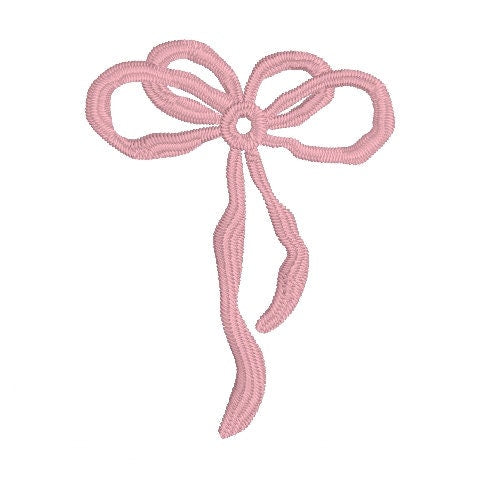 Vintage Inspired Bow Machine Embroidery Design, Satin Stitch Bow Embroidery Design, Side Bow Embroidery Design