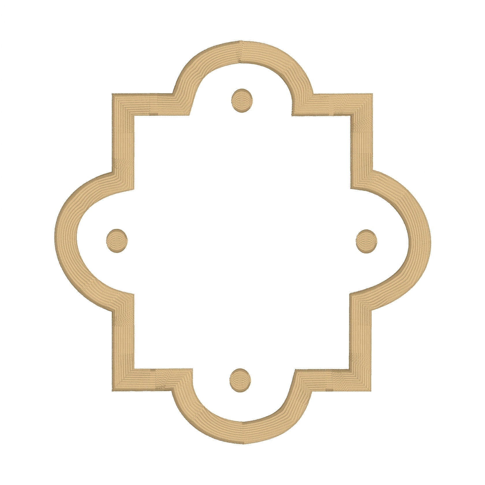 Quatrefoil Satin Stitch Monogram Frame, The Liza Monogram Frame, French Monogram Machine Embroidery, Satin Stitch Monogram Frame