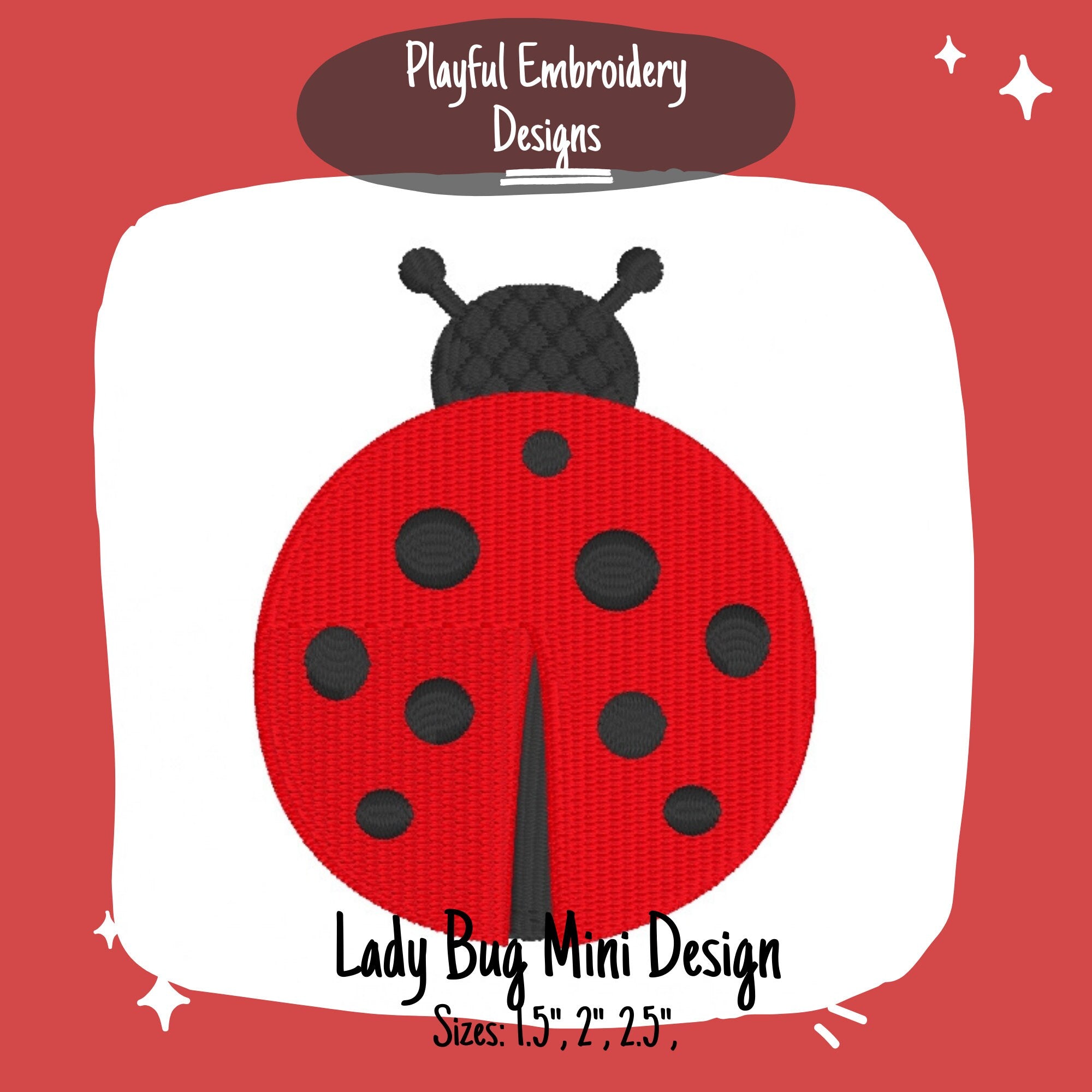 Ladybug Mini Machine Embroidery Design, Mini Ladybug Embroidery Design, Spring Bug Embroidery Design, Lady Bug Design