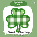 In The Hoop Shamrock Banner Machine Embroidery Design, ITH St. Patrick's Day Banner, ITH Banner Design, Digital Design