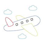 Airplane Machine Embroidery Design, Bean Stitch Airplane Design, Quick Stitch Plane Embroidery Design, Vintage Boy Embroidery Design