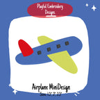 Airplane Mini Machine Embroidery Design, Plane Mini Embroidery Design, Boy Embroidery Design