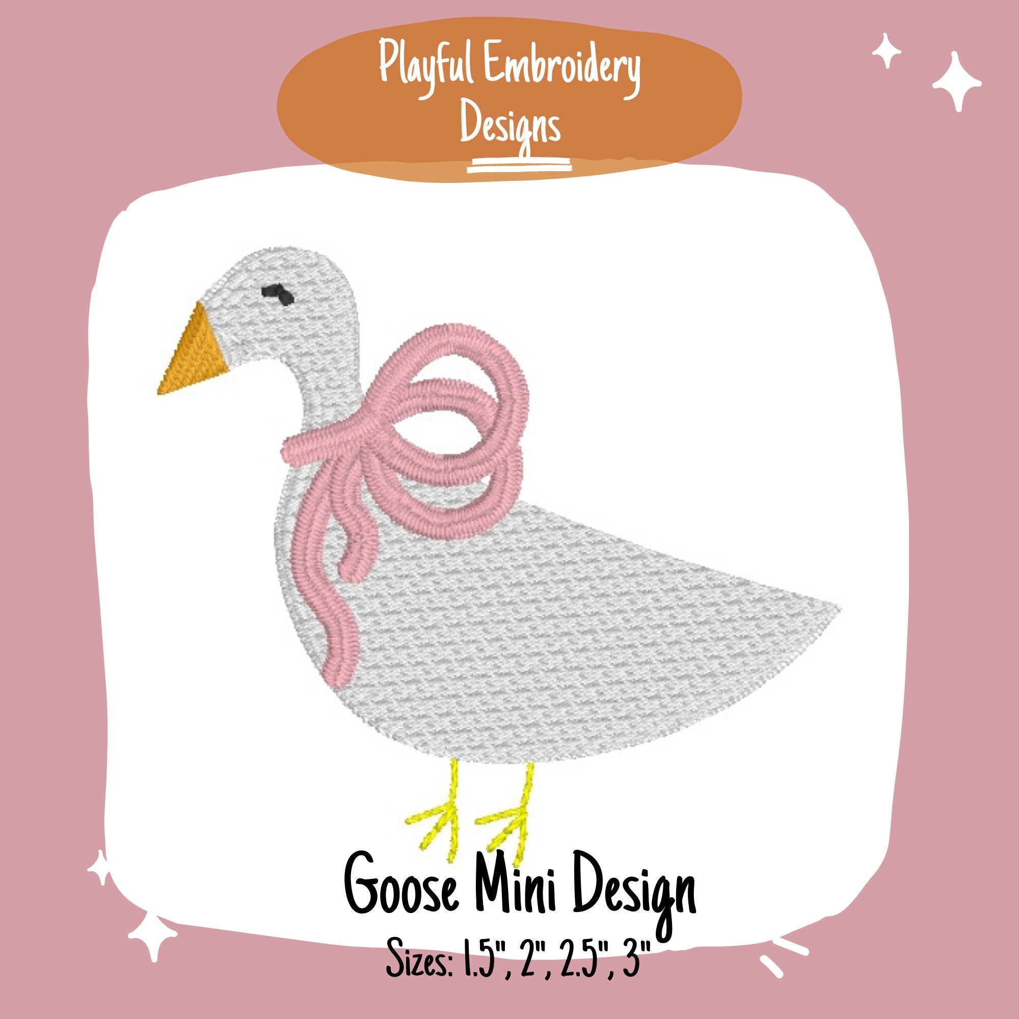 Goose Mini Machine Embroidery Design, Vintage Baby Embroidery Design, Vintage Goose Design, Girly Goose Design, Goose Mini Design