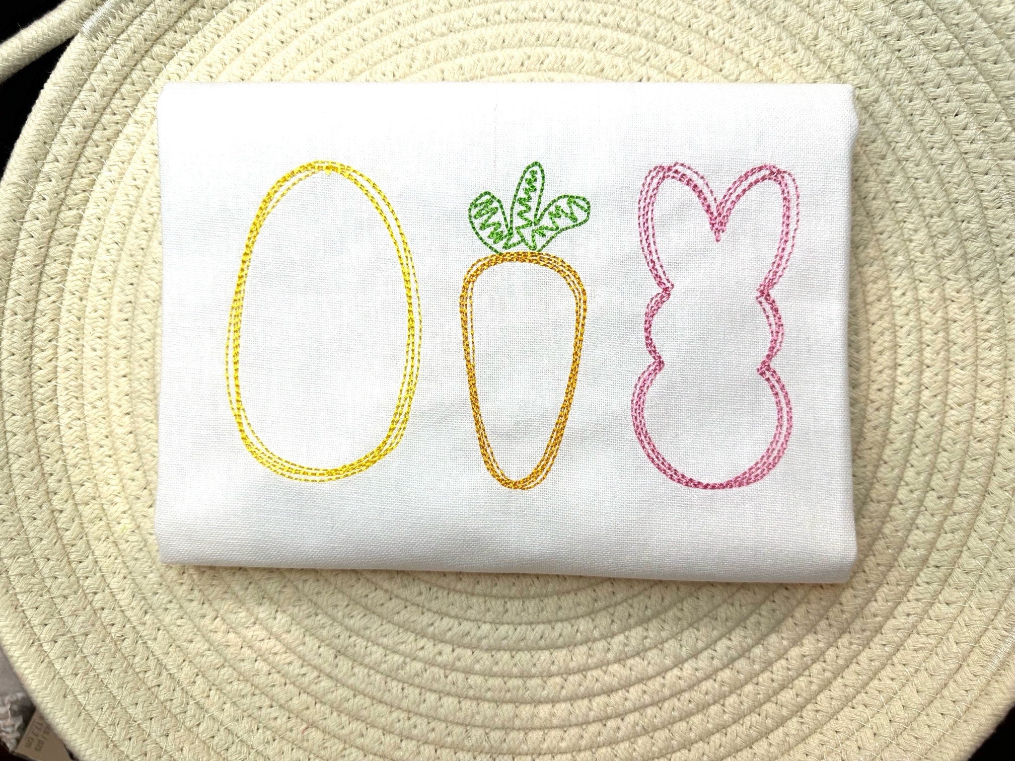 Easter Egg Carrot Bunny Scribble Machine Embroidery Design, Easter Scribble Design, Quick Stitch Easter Design
