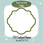 In The Hoop Scalloped Oval Banner Machine Embroidery Design, ITH Scalloped Oval Banner Design, ITH Birthday Banner, Make your own Banner