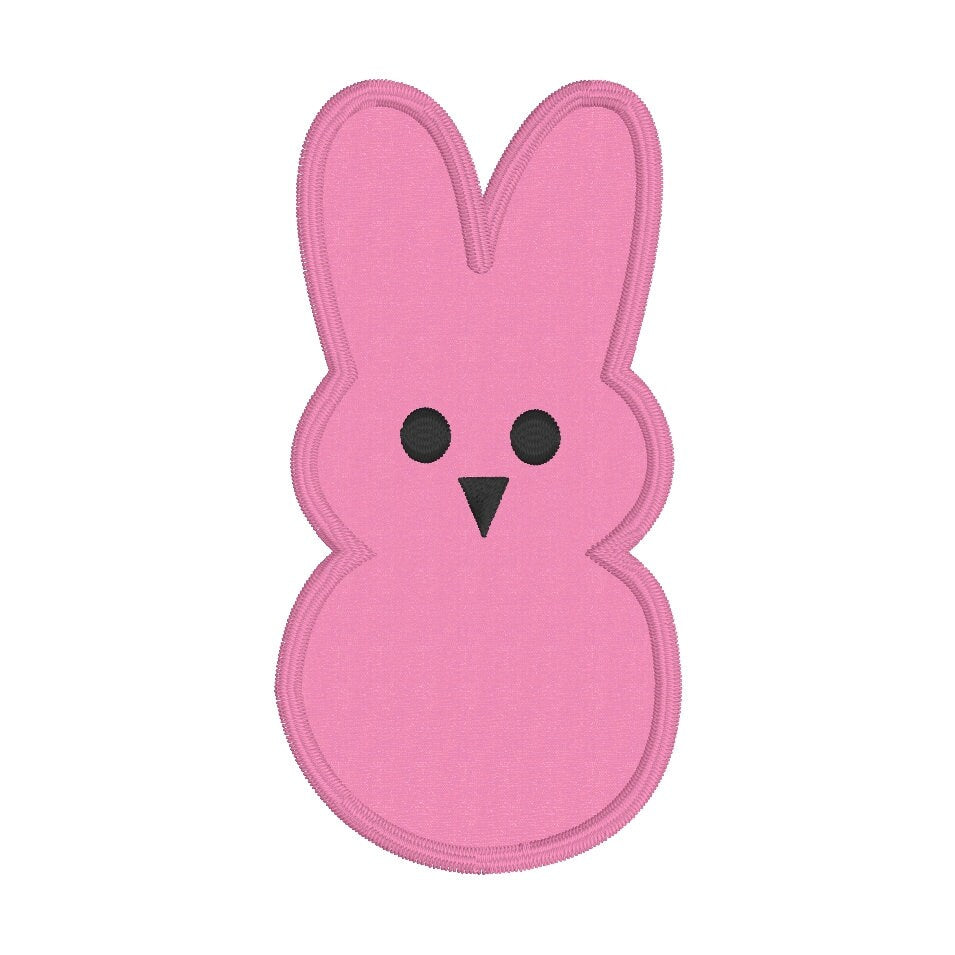 Satin Stitch Applique Easter Bunny Machine Embroidery Design, Peep Applique Design, Single Bunny Applique Design, Easter Applique