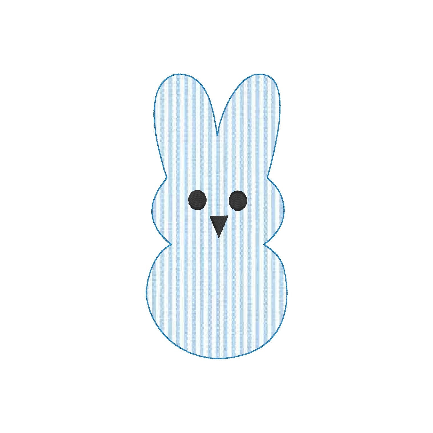 Bean Stitch Applique Easter Bunny Machine Embroidery Design, Peep Applique Design, Single Bunny Applique Design, Easter Applique