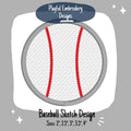 Baseball Sketch Embroidery Design, Quick Stitch Baseball Embroidery Design, Sketch Baseball Design, Sports Embroidery