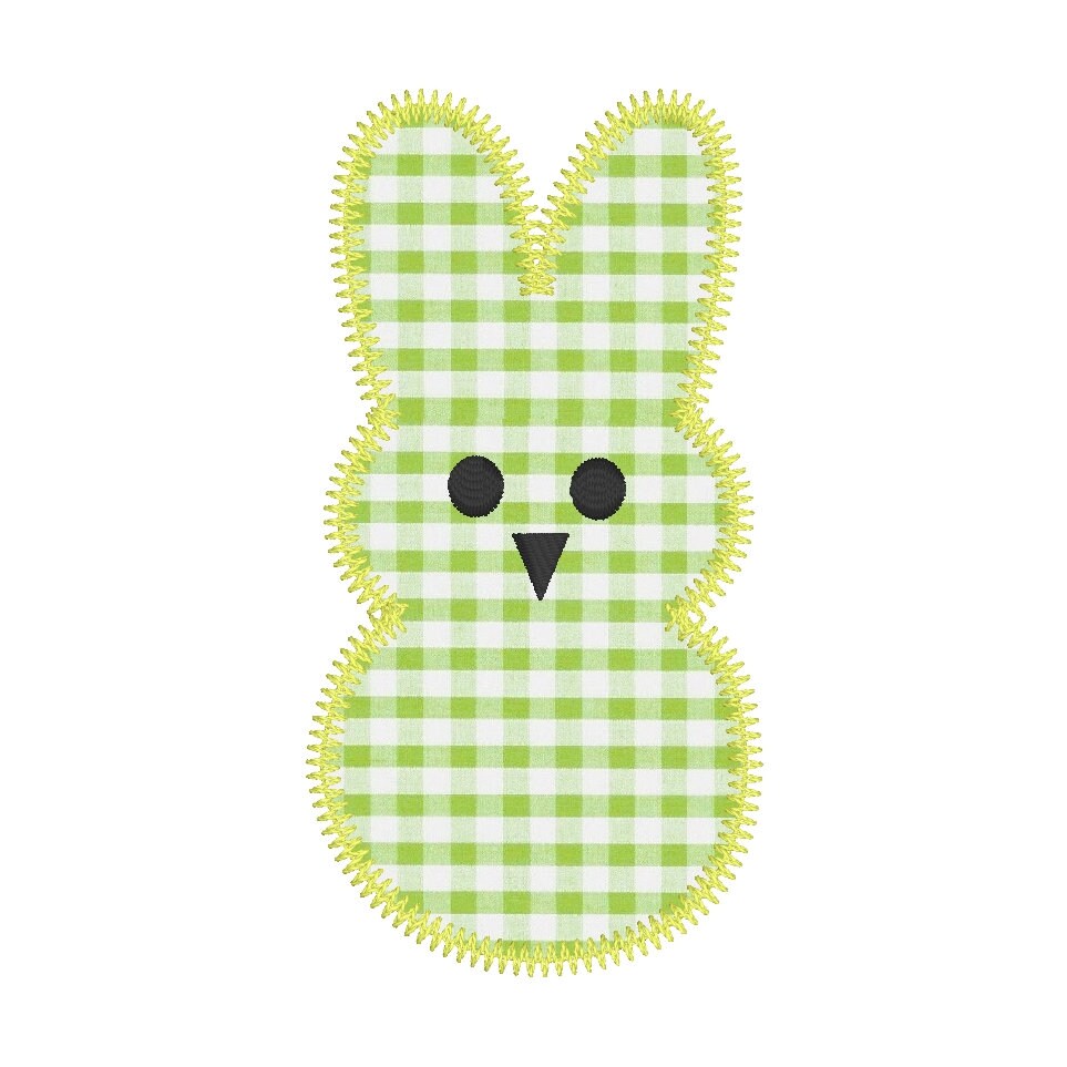 Zig Zag Stitch Applique Easter Bunny Machine Embroidery Design, Peep Applique Design, Single Bunny Applique Design, Easter Applique