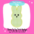 Zig Zag Stitch Applique Easter Bunny Machine Embroidery Design, Peep Applique Design, Single Bunny Applique Design, Easter Applique