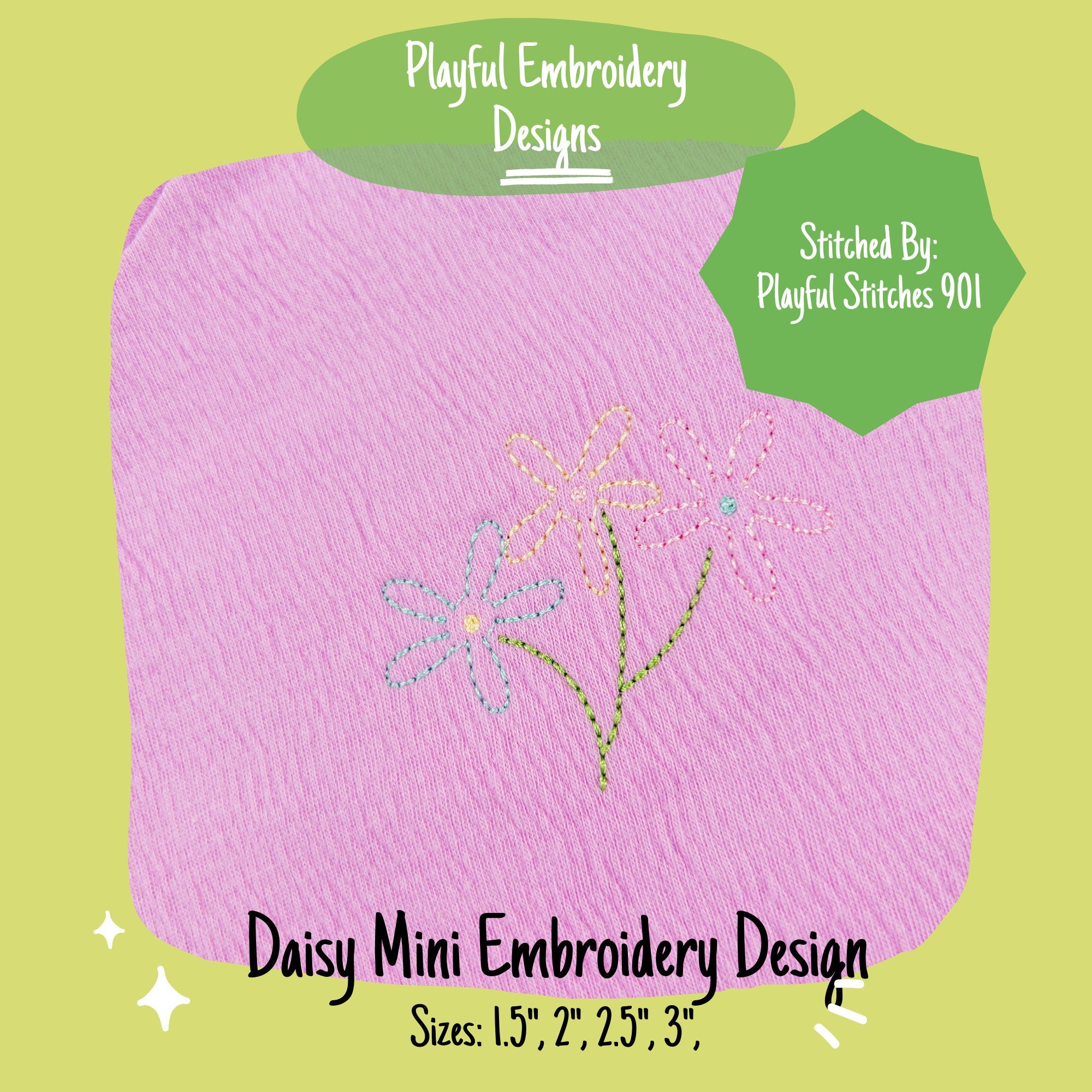Daisy Mini Machine Embroidery Design, Vintage Inspired Daisy bouquet Design, Quick Stitch Flower Mini