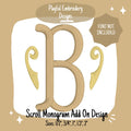 Scroll Monogram Add On Embroidery Design, Scroll Machine Embroidery Design, Scroll Embroidery Design