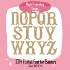 In The Hoop Fishtail Font for Machine Embroidery Design, ITH Satin Stitch Banner Font, ITH Fishtail Font for Banners, ITH Satin Stitch Font