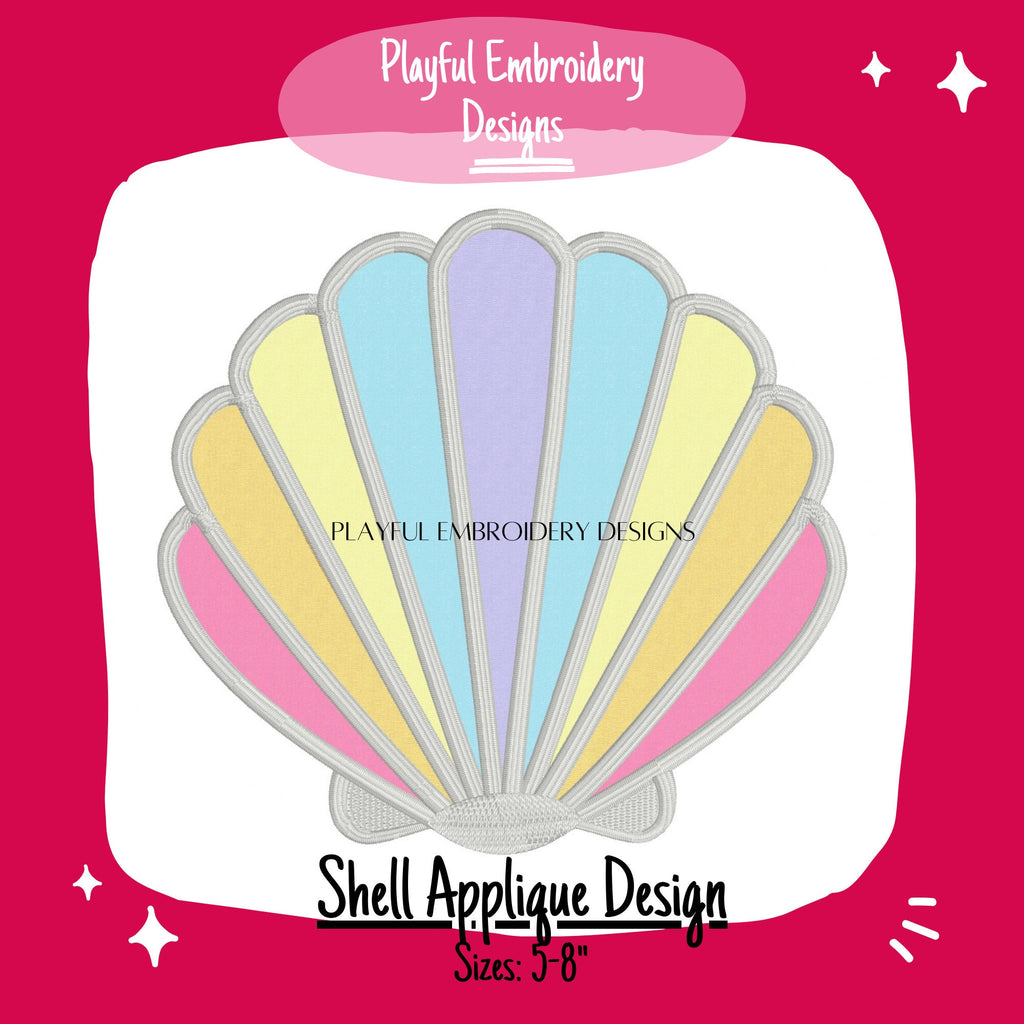 Shell Applique Design, Sea shell applique design, machine embroidery design