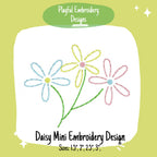Daisy Mini Machine Embroidery Design, Vintage Inspired Daisy bouquet Design, Quick Stitch Flower Mini